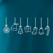 Rodinné vianočné tričká - Vianočné ozdoby na povrázku