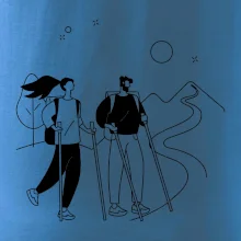 Kreslený pár na výlete