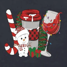 Vianoce, víno a snehuliak