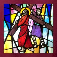 Vitráž - Ježiš a kríž