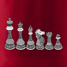 Šachové figúrky v rade - kreslené