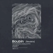 Boubín - vrstevnice v obdĺžniku