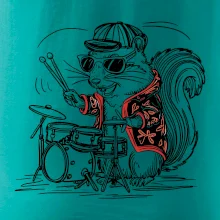 Squirrel playing drums