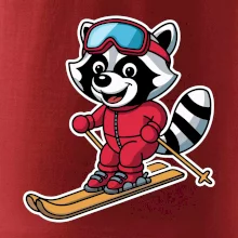 Mýval na lyžiach - kreslený