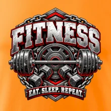 Fitness činka a závažia eat sleep repeat