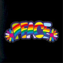 Peace nápis dúhový