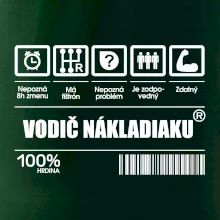 Čiarový kód - Vodič nákladiaku Čiarový kód - Vodič nákladiaku