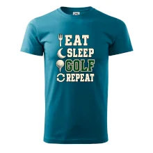 Eat sleep golf repeat typografie