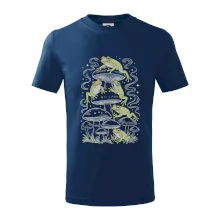 Goblincore frogs and various mushrooms