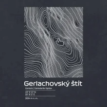 Gerlachovský štít - vrstevnice v obdĺžniku