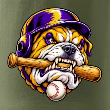 Baseballový buldok s pálkou