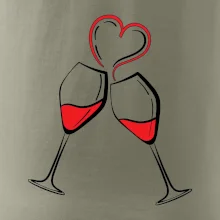 Víno je láska jednoduchý nákres