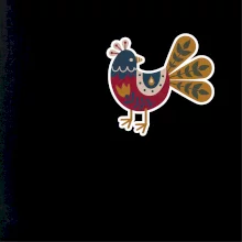 Folklór na prsníku sliepky