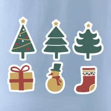 Vianočná sada - stromčeky a darčeky