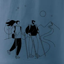 Kreslený pár na výlete