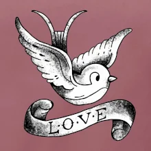 Love holubica - kreslená