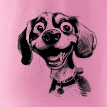 Čiernobiela karikatúra bígl