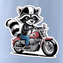 Mýval na motorke kreslený