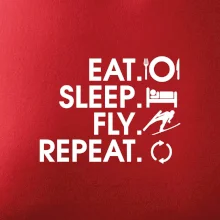 Eat sleep fly repeat - skoky na lyžiach