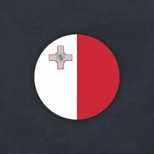 Vlajka Malta okrúhla veľká