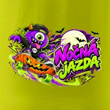 Nočná jazda - fialová príšerka na skateboarde