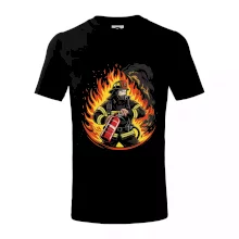 Hasič v ohni s minimaxem