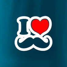 i love mustache - obrys