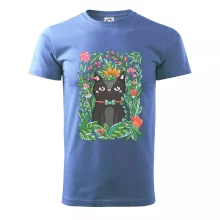 Mačka s kvetmi maľované