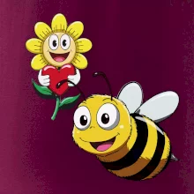 Parové tričko - Včela a kvetina