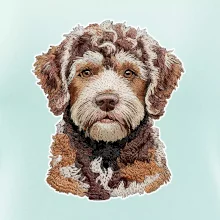 Lagotto romagnolo vyšívaná hlava na prsníku