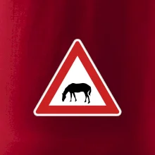 Dopravná značka - Pozor pasúci sa kôň