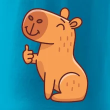 Kapybara s palcom hore