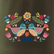 Folklór - dva farebné vtáčiky