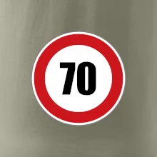Dopravná značka - obmedzenie rýchlosti 70