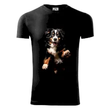 Bernský salašnícky pes skakajúci čierna fotka Bernský salašnícky pes skakajúci čierna fotka