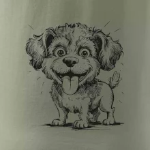 Lagotto romagnolo karikatúra vypláznutý jazyk