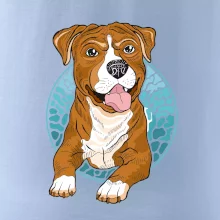 Americký staford kreslený v koliesku (Pecka design)