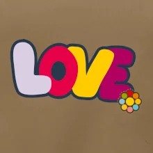 Love nápis s kvetinou