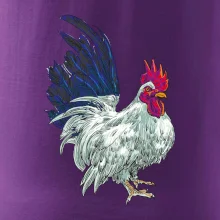 Kohút kreslený biely