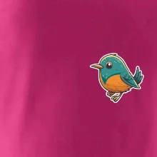 Vtáčik kreslený na prsníku