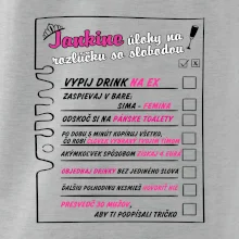 Tričko na rozlúčku s úlohami vpredu