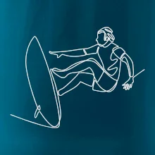 Surfer na vlne jedným ťahom Surfer na vlne jedným ťahom