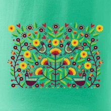 Folklór - farebne kvetiny obdĺžnik