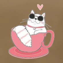 Hustá mačka v hrnčeku