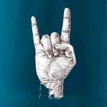 Rocková ruka kreslená