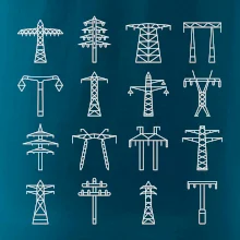 Typy stožiarov vysokého napätia