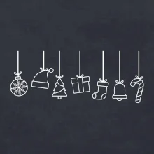 Rodinné vianočné tričká - Vianočné ozdoby na povrázku