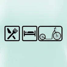 Eat sleep kolobežka veľké a malé koleso