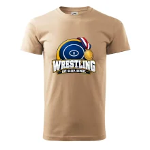 Zápasnická žíněnka se zlatou medailí eat sleep wrestling  repeat