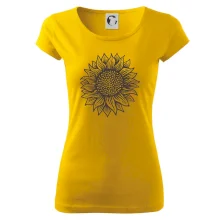 Slnečnica kreslená čiernobiela